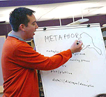 Teacher explaining a topic to students